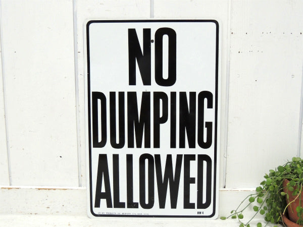 道路標識サイン【NO DUMPING ALLOWED】スチール製・ヴィンテージ・看板・USA