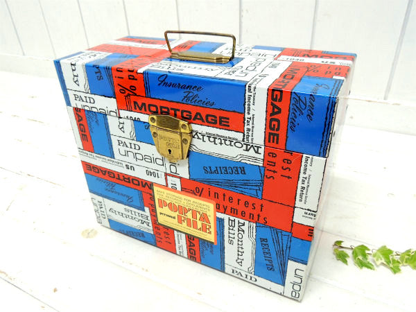 PORTA FILE ポップデザイン 英数字 ヴィンテージ ファイルケース 書類ケース USA