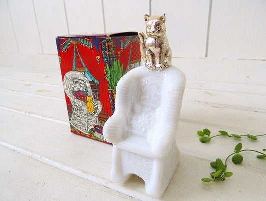 【AVON】エイボン・イスに座った可愛いネコ・アンティーク・箱付き・コロンボトル/香水瓶