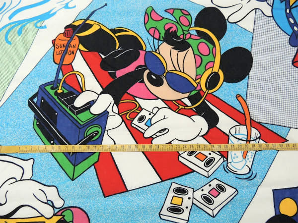 【ミニーマウス】ディズニー・カラフルなヴィンテージ・ユーズドシーツ(ボックスタイプ) USA