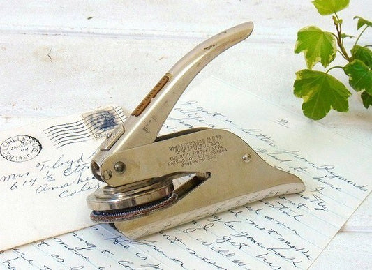 ハンディタイプのヴィンテージ・カンパニーシール/エンボッサー　USA