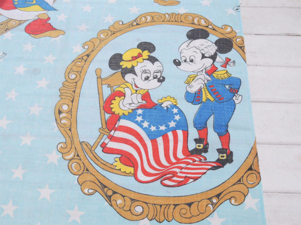 【ミッキー&フレンズ】アメリカ独立記念日・パレード・ヴィンテージ・ユーズドシーツ(フラットタイプ)