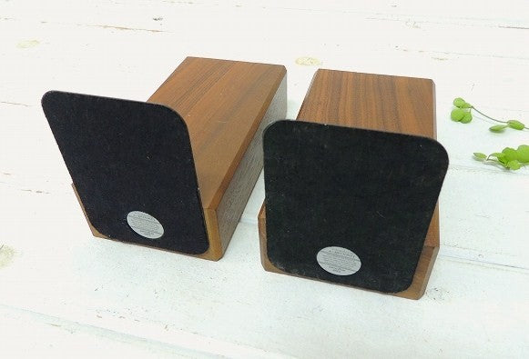 【UFCW】ウォルナット材・地球儀モチーフ・70'sヴィンテージ・ブックエンド/ブックスタンド