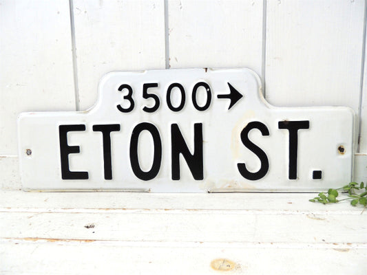 3500→・ETON ST. ホーロー製・ヴィンテージ・ストリートサイン・看板・USA