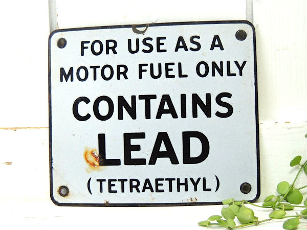 CONTAINS LEAD アドバタイジング・ヴィンテージ・ホーローサイン・看板・ガレージ・US