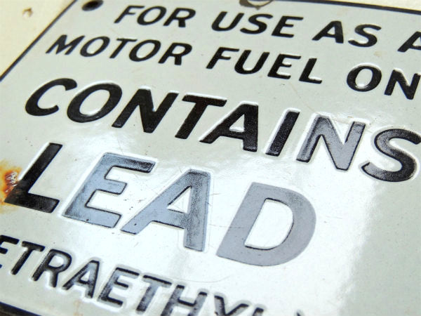 CONTAINS LEAD アドバタイジング・ヴィンテージ・ホーローサイン・看板・ガレージ・US