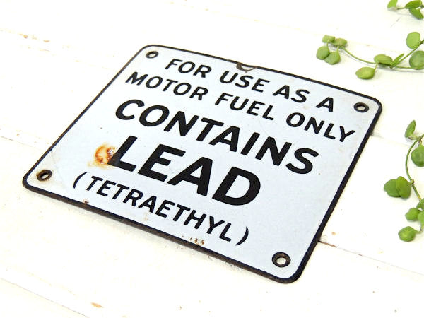 CONTAINS LEAD アドバタイジング・ヴィンテージ・ホーローサイン・看板・ガレージ・US
