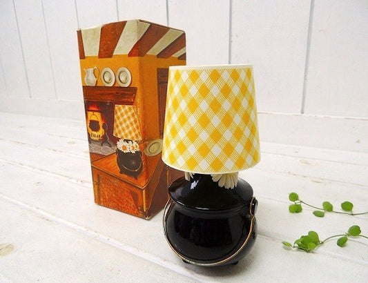 【AVON】アンティークな花柄リボン付きランプ型・ヴィンテージ・箱付き・コロンボトル/瓶