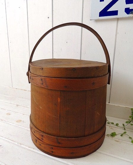 USA!アーリーアメリカン・木製・アンティーク・ウッドバレル/バスケット/樽