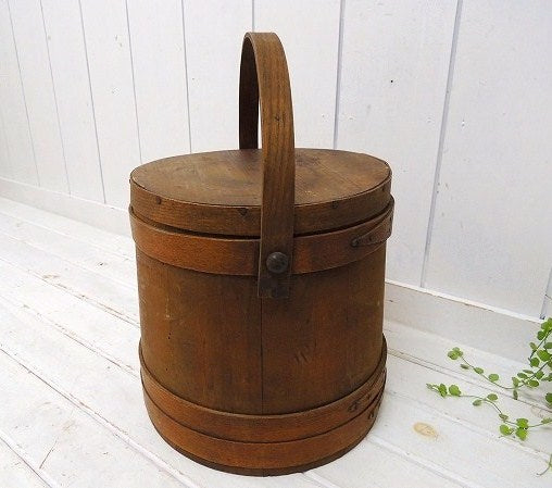 USA!アーリーアメリカン・木製・アンティーク・ウッドバレル/バスケット/樽