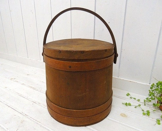 USA!アーリーアメリカン・木製・アンティーク・ウッドバレル/バスケット/樽