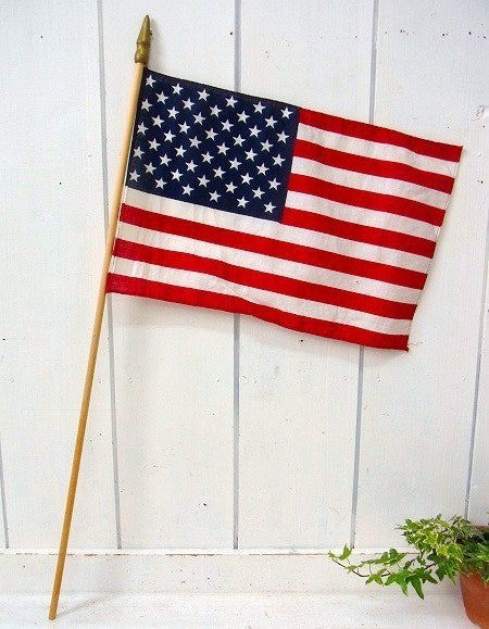 【星条旗/アメリカンフラッグ/布製】ヴィンテージ・国旗/USA/サイン