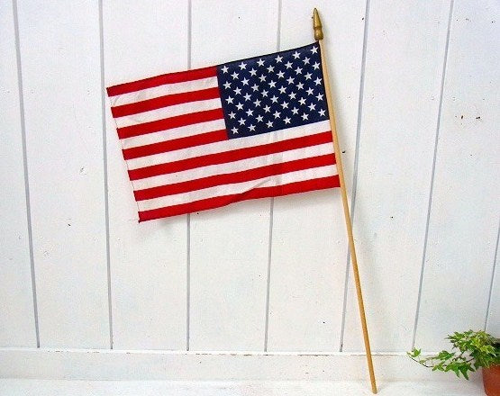 【星条旗/アメリカンフラッグ/布製】ヴィンテージ・国旗/USA/サイン