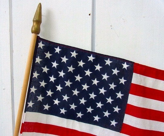 【星条旗/アメリカンフラッグ/布製】ヴィンテージ・国旗/USA/サイン
