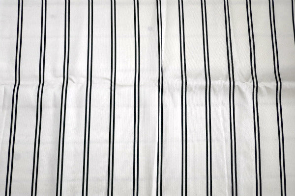 ホワイト&ブラック・ダブルストライプ柄・モノトーン・デットストック・ヴィンテージ・ファブリック・生地