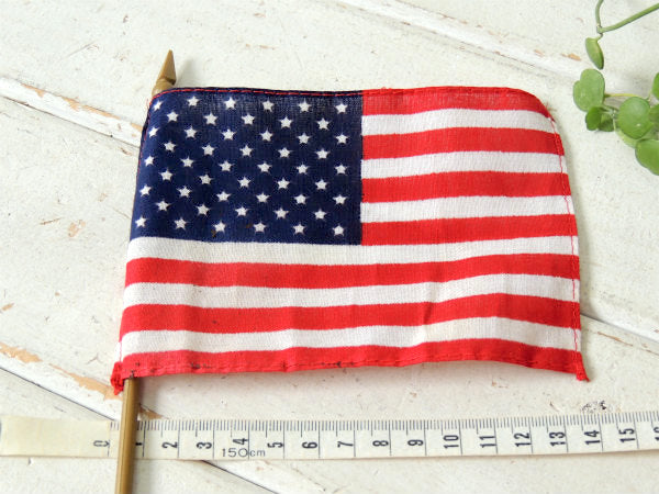 アメリカンフラッグ・50州 ポール付き・ヴィンテージ・アメリカ合衆国・星条旗③