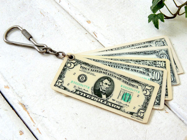 【アメリカ紙幣型】$5,$10,$20,$50,$100・ヴィンテージ・デッドストック・キーホルダー