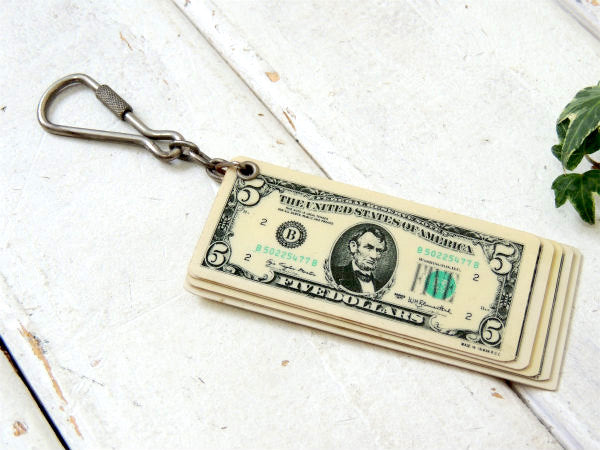 【アメリカ紙幣型】$5,$10,$20,$50,$100・ヴィンテージ・デッドストック・キーホルダー