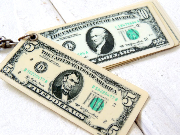 【アメリカ紙幣型】$5,$10,$20,$50,$100・ヴィンテージ・デッドストック・キーホルダー