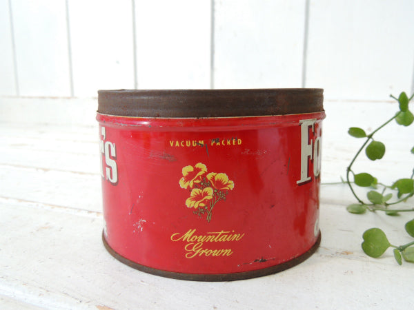 【1952's/フォルジャーズ】レッド・ブリキ製・ヴィンテージ・コーヒー缶・coffee