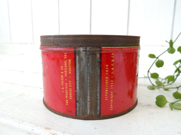【1952's/フォルジャーズ】レッド・ブリキ製・ヴィンテージ・コーヒー缶・coffee