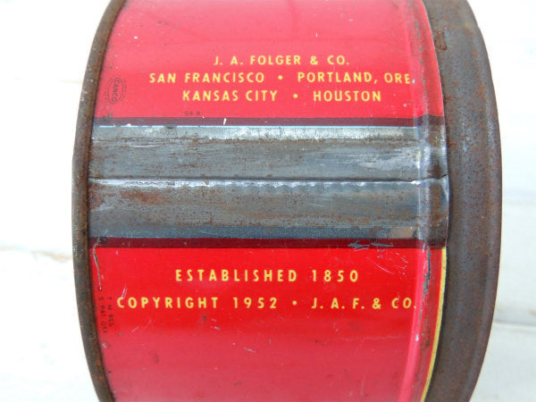 【1952's/フォルジャーズ】レッド・ブリキ製・ヴィンテージ・コーヒー缶・coffee