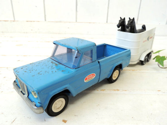 Tonka 1960s トンカ Jeep ブリキ自動車 クライスラー アメ車 ピックアップトラック ビンテージ トラック&ホース トレイラー