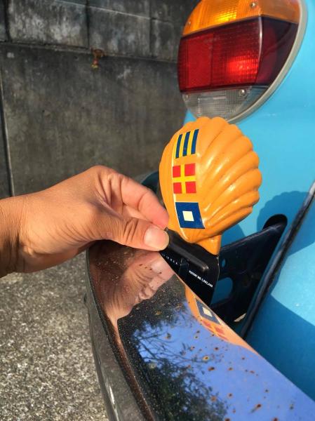 Shell USA シェル オイルカンパニー トッパー ビンテージ カーバッジ デッドストック 看板 旗 アメ車 サイン