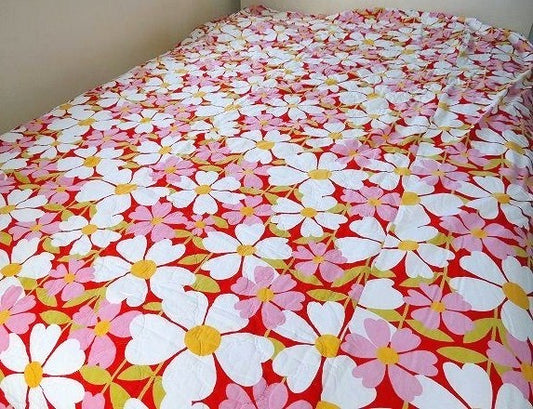 USA ポップ 花柄・ヴィンテージ・ベッドスプレッド ベッドカバー ベッドキルト