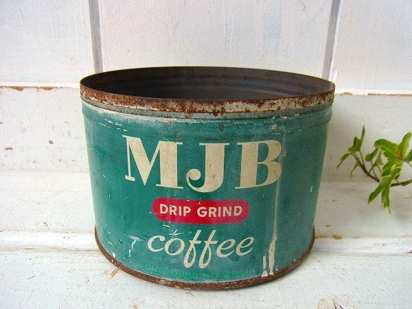 【MJB】ブリキ製・ヴィンテージ・コーヒー缶/ガーデニング USA
