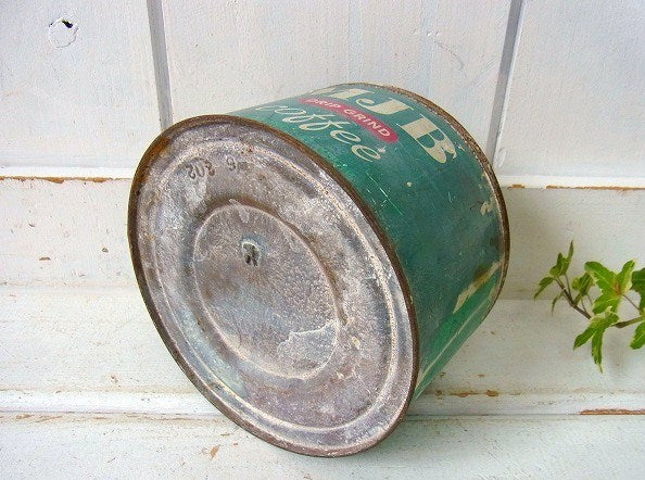 【MJB】ブリキ製・ヴィンテージ・コーヒー缶/ガーデニング USA