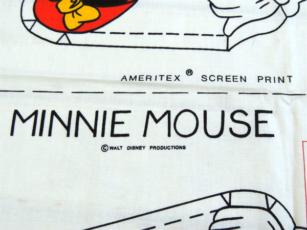 【ミニーマウス】ぬいぐるみ・ピロードール・デッドストック・ヴィンテージ・パネル生地/ファブリック