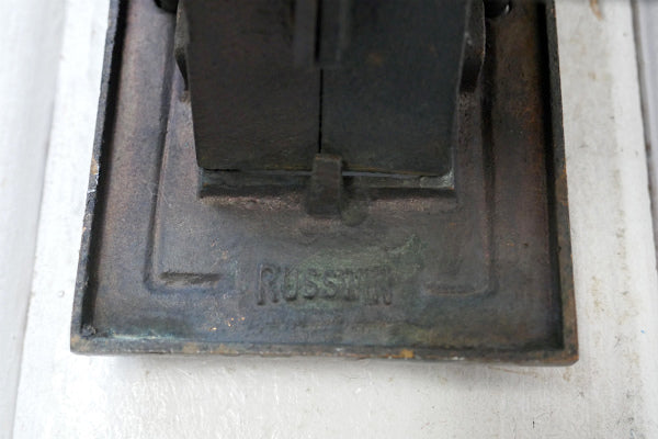 RUSSIWIN ブロンズ製 縦型 オールド アンティーク レタースロット 郵便受け ドア用金物