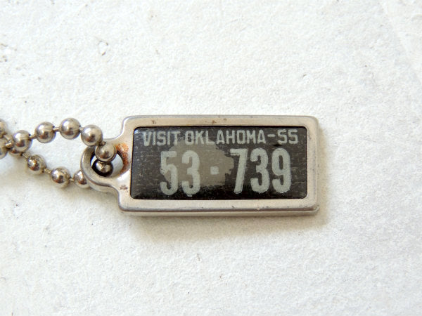 1955's オクラホマ 53-739 ヴィンテージ アメ車 ナンバープレート 金属製 キーホルダー 古鍵 2本 US