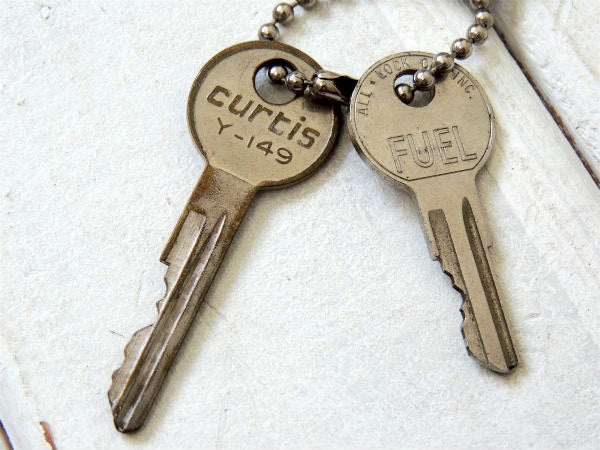 1955's オクラホマ 53-739 ヴィンテージ アメ車 ナンバープレート 金属製 キーホルダー 古鍵 2本 US
