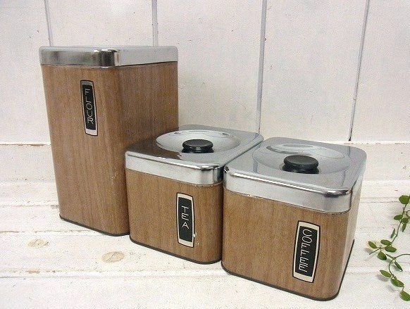 【Harvell Space Saver】ティン製・50’sヴィンテージ・キャニスター・3個セット