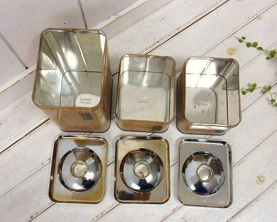 【Harvell Space Saver】ティン製・50’sヴィンテージ・キャニスター・3個セット