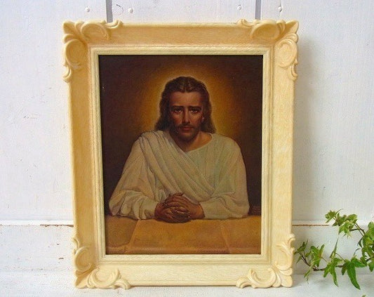 額入り・イエスキリスト・ヴィンテージ・壁掛け/聖品/フレーム　USA
