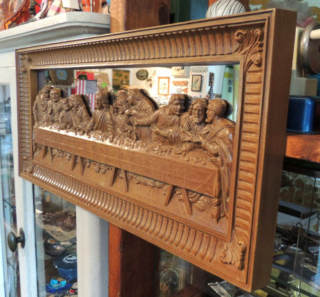 最後の晩餐・USA ヴィンテージ・壁飾り・壁掛け鏡・パブミラー・鏡・ミッドセンチュリー