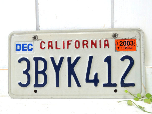 【CALIFORNIA・3BYK412】ヴィンテージ・ナンバープレート・USA・CALIF