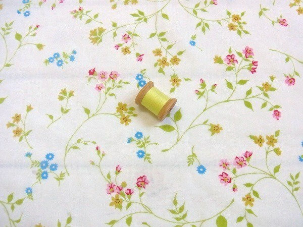 小花柄・ヴィンテージ・ユーズドシーツ(ボックスタイプ)　USA