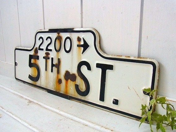 【5TH ST.】ホーロー製・ヴィンテージ・ストリートサイン/街路サイン　USA