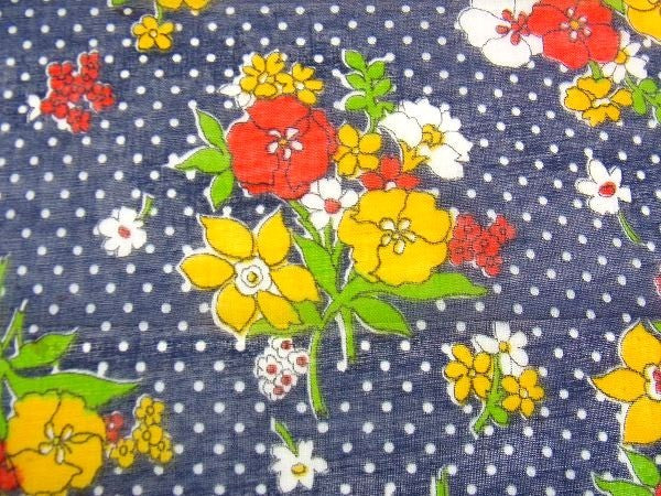 カラフルな小花柄・デッドストック・ヴィンテージ・ファブリック/生地　USA