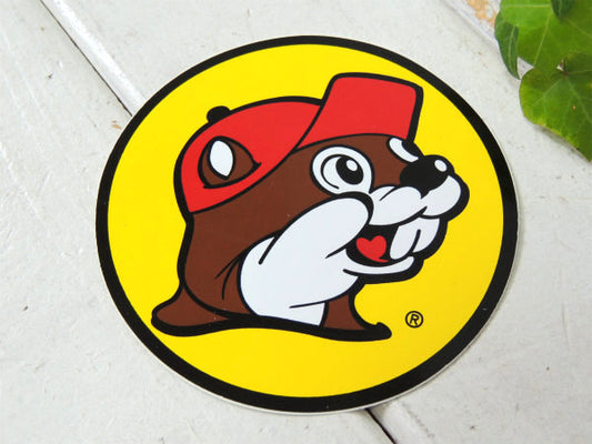 【バッキーズ】Lサイズ・ガソリンスタンド・ビーバー・キャラクター・アドバタイジング・ステッカー