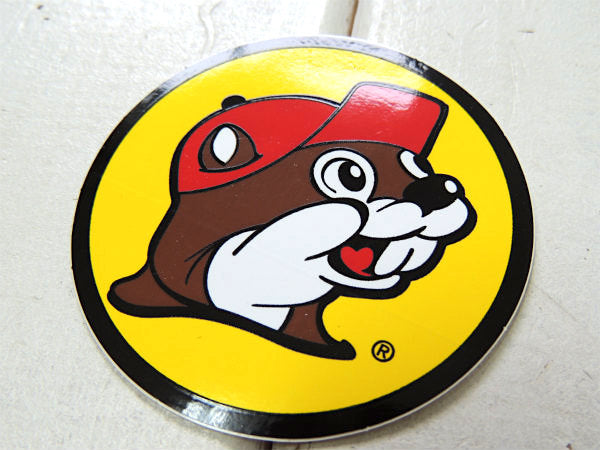 【バッキーズ】Mサイズ・ガソリンスタンド・ビーバー・キャラクター・アドバタイジング・ステッカー