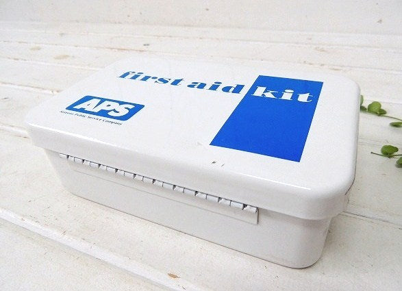 USA!アリゾナパブリックサービス・メタル製・白色・ヴィンテージ・救急箱/ファーストエイド