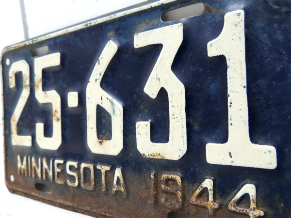 1944’s・ミネソタ州・25-631・ヴィンテージ・ナンバープレート・アメ車・カーライセンス・US