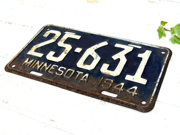 1944’s・ミネソタ州・25-631・ヴィンテージ・ナンバープレート・アメ車・カーライセンス・US