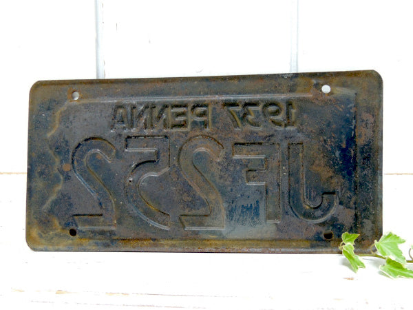 【ペンシルベニア州・1937年・PENNA】ビンテージ・ナンバープレート/ライセンスプレート