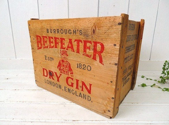 【BEEFEATER】イギリス・ビーフィーター・ドライジンのヴィンテージ・ウッドボックス/木箱